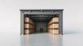 Cardboard box warehouse mockup for inventory and supply chain management solutions, Ai generative