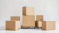 Cardboard box warehouse mockup for inventory and supply chain management solutions, Ai generative