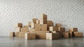 Cardboard box warehouse mockup for inventory and supply chain management solutions, Ai generative