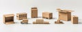 Cardboard box warehouse mockup for inventory and supply chain management solutions, Ai generative