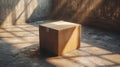 Cardboard Box Warehouse Mockup Isolated Cutout with Shadow on Background Royalty Free Stock Photo