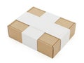 Cardboard boxes arrangement isolated on white background Royalty Free Stock Photo
