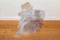 Cardboard boxes with bubble wrap Royalty Free Stock Photo