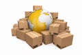 Cardboard boxes. Cargo, delivery and transportation logistics st