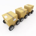 Cardboard boxes convoy Royalty Free Stock Photo