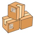 Packages ready to ship illustration