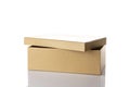 Cardboard boxes isolated. Brown carton package for shipping delivery on white background. Suitable for food, cosmetic or medical