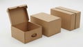 Cardboard boxes isolated on white background Royalty Free Stock Photo