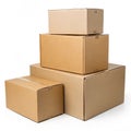Cardboard boxes isolated on white background Royalty Free Stock Photo
