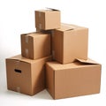Cardboard boxes moving boxes shipping boxes packaging boxes stacked boxes brown Royalty Free Stock Photo