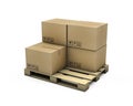 Cardboard boxes on pallet Royalty Free Stock Photo