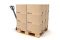 Cardboard boxes on pallet. Royalty Free Stock Photo