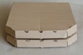 Cardboard boxes for pizza close-up Royalty Free Stock Photo