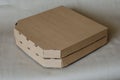 Cardboard boxes for pizza close-up Royalty Free Stock Photo