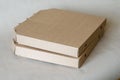 Cardboard boxes for pizza close-up Royalty Free Stock Photo