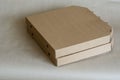 Cardboard boxes for pizza close-up Royalty Free Stock Photo