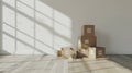 The cardboard boxes. AI generated Royalty Free Stock Photo