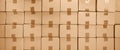 Cardboard boxes texture for delivery or moving. Stack of boxes