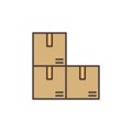 Cardboard Boxes vector Warehouse concept colored icon or sign