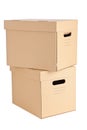 Cardboard boxes on white background Royalty Free Stock Photo