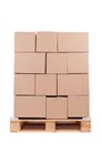 Cardboard boxes on wooden palette