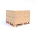 Cardboard boxes on wooden palette