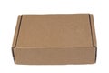Cardboard brown box closed. Isolate on a white. Delivery, packaging concept