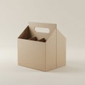 Cardboard carrier with a handle, designed for holding multiple items. It features a nat Royalty Free Stock Photo