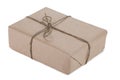 Cardboard carton wrapped with brown paper and tied with string Royalty Free Stock Photo