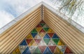 Christchurch, New Zealand -October-01-2017 : The architecture rooftop of Cardboard Cathedral in Christchurch, New Zealand. Royalty Free Stock Photo