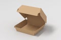 A cardboard closed food box mock up  packaging for hamburger  lunch  fast food  burger and sandwich Royalty Free Stock Photo