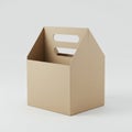 Cardboard container with a tall structure, rectangular base, and gabled top. Features Royalty Free Stock Photo