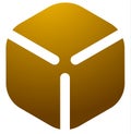 Cardboard cube box logo, icon