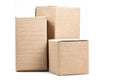 Cardboard different boxes isolated on