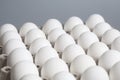 Cardboard egg box with chicken white eggs Royalty Free Stock Photo