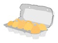 Cardboard egg box vector with ten  eggs isolated on white background. With clipping path. Carton eggs box. Royalty Free Stock Photo