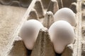 Cardboard egg rack with eggs