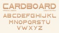 Cardboard font, alphabet from brown craft paper