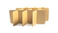 Cardboard grid spacers or shockproof in delivery box, use to support another layer of packing isolated on whitebackground