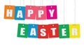 Cardboard hanging - colorful. Tags - happy easter.