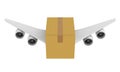 Cardboard with Jet Engines and Wings Isolated