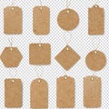 Cardboard Labels Set Isolated Transparent Background Royalty Free Stock Photo
