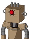 Cardboard Mech With Box Head And Cyclops Eye And Three Spiked
