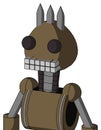 Cardboard Mech With Rounded Head And Keyboard Mouth And Two Eyes And Three Spiked