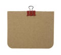 Cardboard Note With Clip Royalty Free Stock Photo