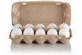 cardboard packaging for chicken eggs with eggs Royalty Free Stock Photo