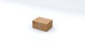 Cardboard box for sending various products, computer generated. The concept of safe transportation of goods. 3d Royalty Free Stock Photo