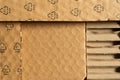 Cardboard paper with PAP 21 recycling code, non-corrugated fiberboard or paperboard Royalty Free Stock Photo