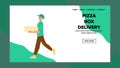 cardboard pizza box delivery vector