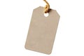 Cardboard Price Tag Vintage Charm on White Background. created with Generative AI